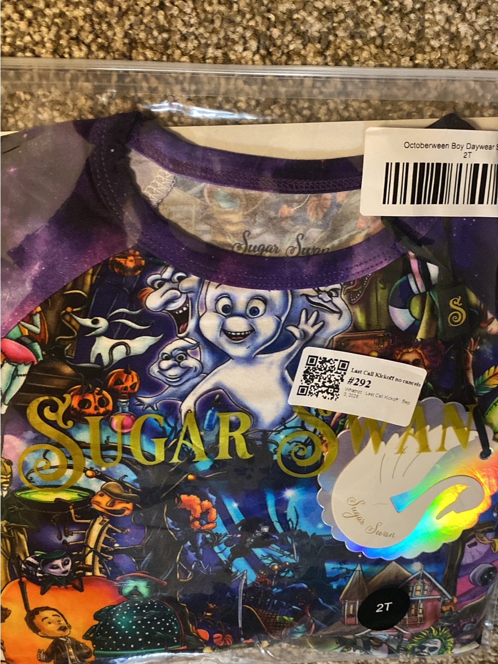 Sugar Swan 2t bamboo daywear short set NWT “Octoberween” print